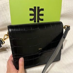 JW PEI Mini flap crossbody croc - 🖤 Black